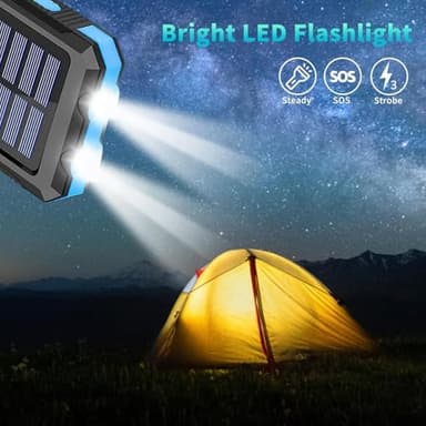 YOLOSKS Solar Charger Power Bank, 39800mAh Portable Charger Fast Charger USB C Port Built-in Led Flashlight and Compass for All Cell Phone and Electronic Devices - Image 5