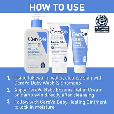 CeraVe Baby Eczema Relief Cream, 1% Colloidal Oatmeal Cream With Vitamin E & Ceramides, Soothes & Calms Itchy Skin, Developed With Pediatric Dermatologist, Fragrance Free, 5oz - Image 5