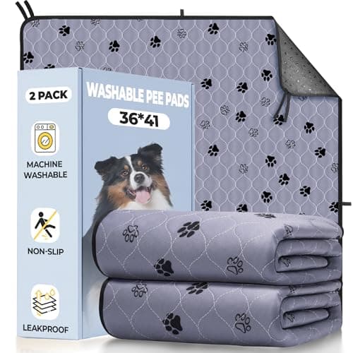 Fostanfly Washable Pee Pads for Dogs, 2 Pack Large 36"x41" Ultra-Absorbent and Leak-Proof Non-Slip Reusable Potty Training Pads for Dogs, Cats, Puppy, Potty Training of Add 8 Lanyards - Image 1