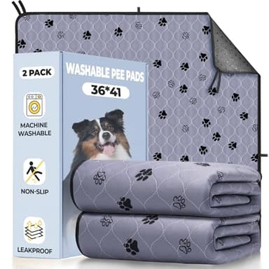 Fostanfly Washable Pee Pads for Dogs, 2 Pack Large 36"x41" Ultra-Absorbent and Leak-Proof Non-Slip Reusable Potty Training Pads for Dogs, Cats, Puppy, Potty Training of Add 8 Lanyards - Image 1