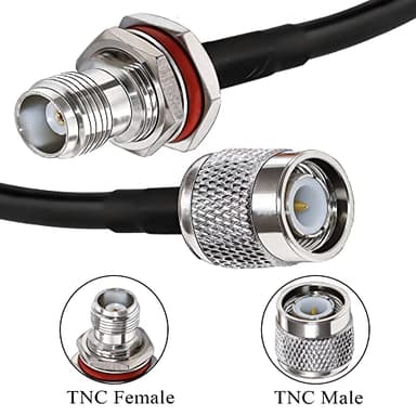TUOLNK TNC Cable RG58 TNC Male Plug to TNC Female WiFi Antenna Extension Cable Low Loss 65.6ft (20M) TNC Coaxial Cable for Wireless Antenna Ham Radio - Image 8