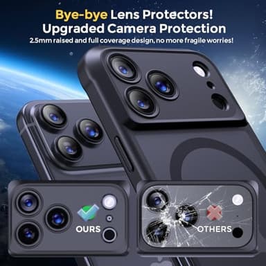 Thomo Magnetic for iPhone 17 Pro Max Case, [Compatible with Magsafe] [Full Camera Protection] Translucent Matte Military Grade Shockproof with Anti-Fingerprint Phone Cover 2025, Black - Image 4