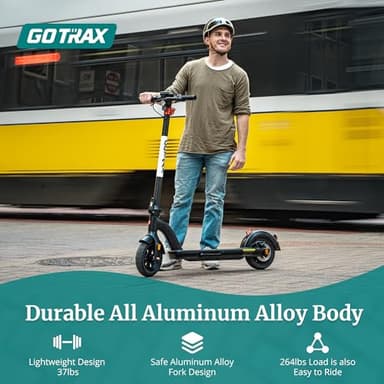 Gotrax G4 Electric Scooter, 10” Solid Tires, Max 25 Mile Range and 20Mph Power by 500W Motor, Double Anti-theft Lock, Bright Headlight and Taillight, 500W Foldable E Scooter for Adults - Image 4