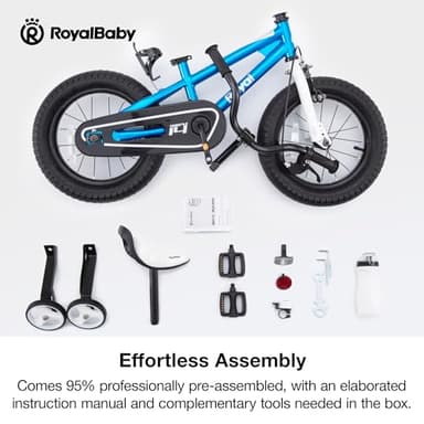 Royalbaby Kids Bike Boys Girls Freestyle BMX Bicycle with Training Wheels Kickstand Gifts for Children Bikes 16 Inch Blue - Image 7