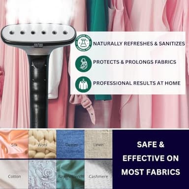 SALAV Heavy Duty Commercial Full-Size Garment Steamer with Foot Pedals and Extra Large 3L (101.5 oz) Water Tank, 1800 watts of Poweful Steam (Navy) - Image 8