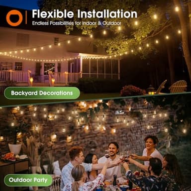 addlon 200FT(2 Pack*100FT) Solar String Lights Outdoor Waterproof with Remote, Dimmable Commercial Grade Solar Powered String Lights with 108 LED Bulbs, Hanging Light for Backyard Party Decor - Image 8