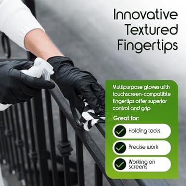 Inspire Black Nitrile Gloves HEAVY DUTY 6 Mil Chemical Resistant Medical Cooking Cleaning Disposable Glove - Image 7