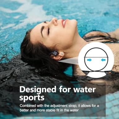Dnniakm Swimming Headphones,Bone Conduction Headphones Bluetooth 5.4,IPX8 Waterproof,32G Memory Sports Headphone,Underwater Headphone with MP3-Player for Swim,Open Earphones for Swimming Running - Image 6