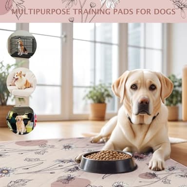 IEUUMLER Washable Pee Pads for Dogs, 2 Pack Non-Slip & Waterproof Pack Whelping Pad, Reusable Washable Puppy Potty Training Pad with Fast Absorbent for Playpen EU007 (Pink Daisy, 48"X30"-2pcs) - Image 6