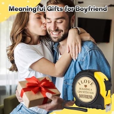 Boyfriend Fathers Day Birthday Gift from Girlfriend, I Love My Boyfriend, Cute Month Year Anniversary Tool Gifts Ideas for Him Boyfriend, Cool Long Distance Tape Measure 25 FT Tool Presents - Image 6