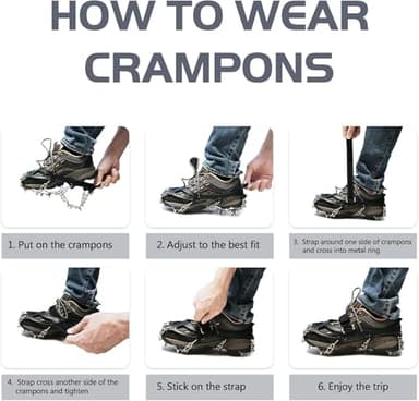 Ice Cleats Traction Snow Grips - 19 Stainless Steel Spikes Crampons for Hiking, Fishing, Walking, Climbing (X-Large) - Image 5