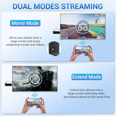 Wireless HDMI Display Dongle Adapter, Portable Transmitter, Streaming Media Video/Audio/File HDMI Wireless Extender from Smartphone,Laptop to HDTV/Monitor/Projector, Support Airplay DLNA Miracast - Image 7