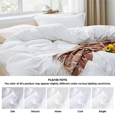 Bedsure White Duvet Cover Queen Size - 3 Pieces Prewashed Extra Soft Bedding Set, Includes 1 Duvet Cover 90x90 Inches with Zipper Closure & 2 Pillow Shams, Comforter Not Included - Image 5