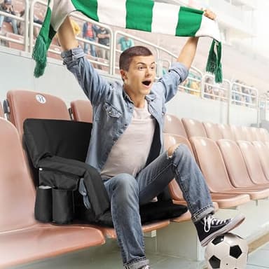 Nova Microdermabrasion 20.5"/25" Wide Stadium Seat for Bleachers w/Back Support Padded Cushion Portable Reclining Bleacher Seats Camping Stadium Chair Waterproof - Image 9