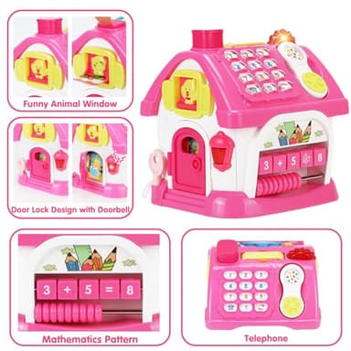 Toys for 1+ Year Old Girl Gifts: Montessori Musical Toddler Toys Age 1-2 - 8-in-1 Multi-Functional House Educational Baby Girl Toy 12-18 Months - First Birthday Gift for 1 2 Year Old Girls Boys Kids - Image 4