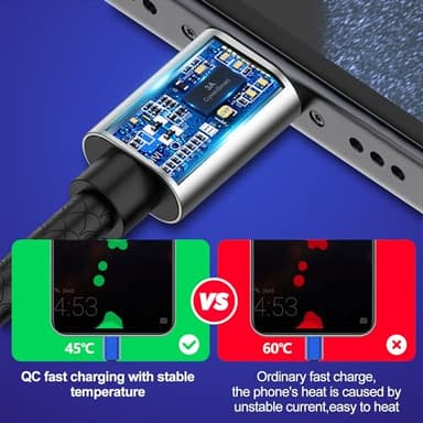 [3Pack 6ft]Usb A to Usb Type C Charging Cable Compatible with Samsung Galaxy S10 S9 Plus Charger C Cord(3A Fast Charging),TPE Usbc Carplay Cord for iPhone 17 16 15 Pro Max Samsung A32/A12/A10e/A20/A51 - Image 4
