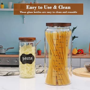 Datttcc 100 oz Glass Storage jars with Airtight Lids, Cereal Containers Storage,Large Glass Storage Jars for Pantry Organizationfor Flour, Coffee Beans, Rice, Tea, Biscuits, Sweets, Wedding, Pack of 2 - Image 7