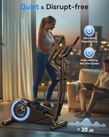 Niceday Elliptical Exercise Machine, Elliptical Machine for Home, Elliptical Training Machine with 15.5IN Stride, Magnetic Elliptical Trainer with16 Resistance Levels, 400LBS Loading Capacity Black - Image 3