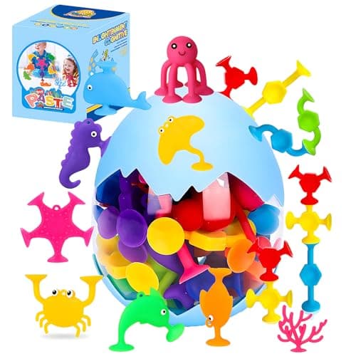 HYSZXUS Bath Toys - 27 PCS Suction Cup Toys Bathtub Toy Shower Toy for Kids Ages 4-8,Sensory Toys for 3 4 5 6 7 Year Old Boys Girls,Mold Free Bath Toy Travel Toy - Image 1