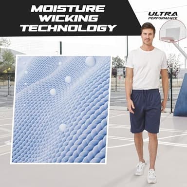 Ultra Performance Mens 5 Pack Athletic Running Shorts, Basketball Gym Workout Shorts for Men with Zippered Pockets - Image 5