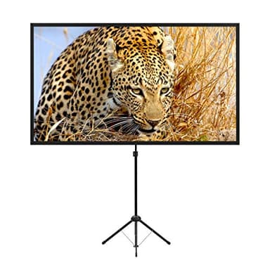 Portable Projector Screen with Stand, Outdoor Movie Screen, 80 Inch 16:9, Light-Weight, Mobile and Compact, Easy Setup and Carrying, Projection Screen with 1.2 Gain Glass Fiber, Idea for Home Cinema. - Image 1