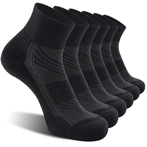 CelerSport 6 Pack Men's Ankle Socks with Cushion, Sport Athletic Running Socks, Black, X-Large - Image 1