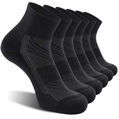 CelerSport 6 Pack Men's Ankle Socks with Cushion, Sport Athletic Running Socks, Black, X-Large - Image 1