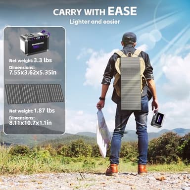 MARBERO 172Wh Solar Generator with 40W Solar Panel, Portable Power Station 200W, Camping, Outdoor, Hiking, Fishing, Emergency - Image 4
