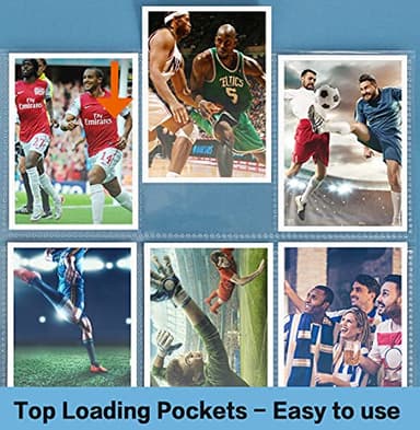 Trading Card Sleeve Pages, HERKKA 200 Pack 9 Pocket Album Pages 11 Holes Fit 3 Ring Binder - Image 6