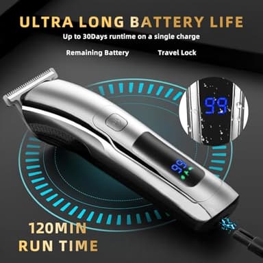 ritarga Premium Beard Trimmer for Men, 20 Length Settings, Waterproof Electric Razor for Men, Hair Trimmer, Nose Hair Trimmer, Cordless Hair Clippers, All-in-One Grooming Kit - Image 7