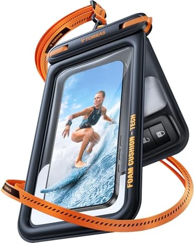 TORRAS IP68 Waterproof Phone Pouch Double Space, Floating Waterproof Phone Case with Lanyard for iPhone 17 Pro Max 16 15 14 S25 S24, Phone Dry Bag Vacation Cruise Ship Travel Essentials 7.0'', Black - Image 1