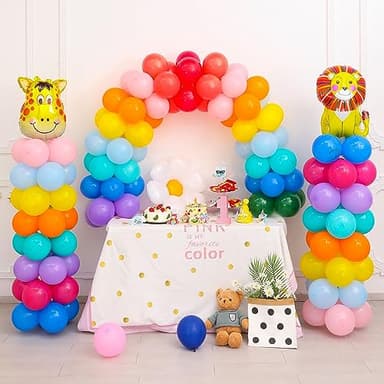 Voircoloria Balloon Stand Kit Set of 2, 7FT Adjustable Height Balloon Column Kit for Floor with Metal Telescopic Pillar for Halloween Thanksgiving Day New Years 2025 Gender Reveal Party Decorations - Image 6