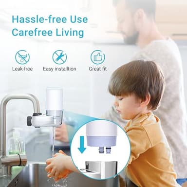 AQUA CREST Alkaline Faucet Water Filter, Replacement for Brita® Filter, Increase PH, Brita® Filter Replacement, 36311 On Tap Water Filtration System, FR-200, FF-100, 3 Packs - Image 8