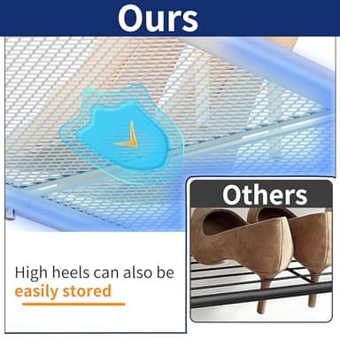 SUFAUY 33" Wide Shoe Rack, 5-Tier Shoe Storage Rack for 24-30 Pairs of Shoes, Mesh Shoe Organizer for Entryway Closet, Steel Frame, Industrial, White - Image 6