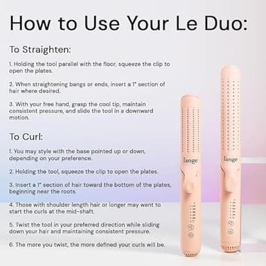 L'ANGE HAIR Le Duo Grande 360° Airflow Styler | 2-in-1 Curling Wand & Titanium Flat Iron Professional Hair Straightener and Curler with Cooling Air Vents to Lock in Style (Blush) - Image 5