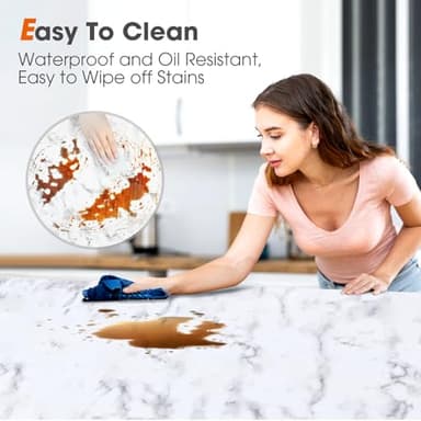 Beautysaid Shelf and Drawer Liner for Ktichen Cabinet, Non Adhesive Non Slip Shelf Paper Waterproof Washable Thickened for Dresser Pantry Shelve Bathroom Protector Liner(Marble,23.6 in x 30 FT) - Image 3