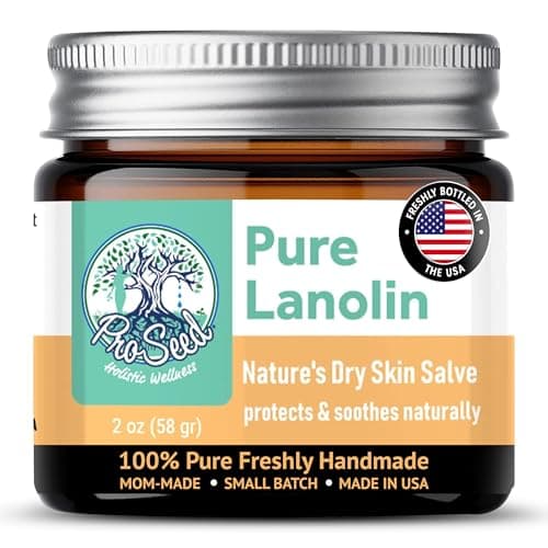 ProSeed Handmade Pure Lanolin Balm – US Pharmacopeia Grade for Moms, Babies & Skin Essentials – Single Ingredient Moisturizer for Dry, Sensitive Skin – Glass Jar, 2oz - Image 1