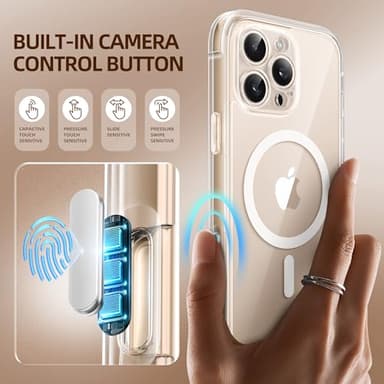 BERFY for iPhone 16 Pro Case, Compatible with MagSafe, Built-in Privacy Screen Protector and Camera Protection, Anti-Spy Full Body Shockproof Clear Phone Case for 16 Pro 6.3", Transparent - Image 3