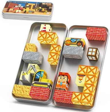 Magnetic Blocks with Magnet Box-35PCS Magnet Cubes, Magnetic Tiles Kids Build Cubes Travel Game Toys, Road Trip ‌Sensory Toy Christmas Birthday Gifts for Boys & Girls Ages 3 - Image 3
