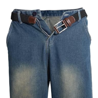 DENGFENGZHE Belt for Men, 1 3/8" Mens Gift Stretch Braided Web Belt Elastic for Casual Golf Jeans, 2 Pack (Black+Gray, 36" to 42" Waist Adjustable) - Image 7