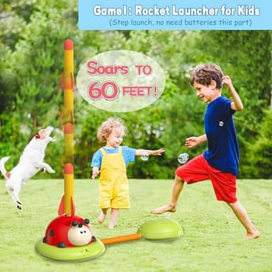 Engfa 3 in 1 Musical Jump, Toss Ring Game and Stomping Launch Rocket Launcher for Kids Toys for Girls Boys 3-5, Sports & Outdoors Toy for Ages 5-7 with Remote Control Outside Toys for Kids Ages 4-8 - Image 4