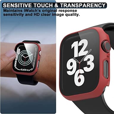 6 Pack Hard PC Case with Tempered Glass Screen Protector 44mm for Apple Watch SE 3/SE(2nd) Series 6/SE/5/4,Rontion Ultra-Thin Scratch Resistant Full Protective Bumper Cover for iWatch 44mm Accessorie - Image 4