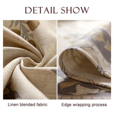 patdrea Designer Beige Long Tablecloth for Rectangle Table,Elegant Linen Floral Pattern French Table Cloth,Decor Cover Cloth for Kitchen Dining Christmas,Thanksgiving,Party,63"x102"-Istana a - Image 6