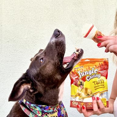 Jungle Calling Chicken Wrap Knotted Bones Dog Chews, Long Lasting Beefhide Treats Real Rawhide Bones for Large Dogs Edible Training Treats - Image 9