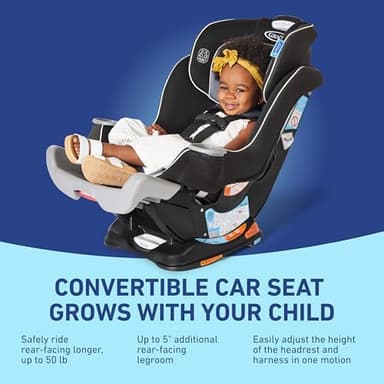 Graco Extend2Fit Convertible Baby Car Seat, Rear and Forward Facing, Adjustable Extension Panel for Extra Legroom, Gotham - Image 7