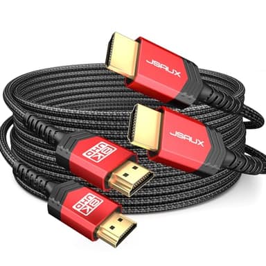 JSAUX 8K HDMI Cables 2.1 10FT 2-Pack 48Gbps Ultra High Speed Cords(8K@60Hz 7680x4320, 4K@120Hz) eARC HDR10 HDCP 2.2 & 2.3 3D, Compatible with PS5/PS4/X-Box/Roku TV/HDTV/Blu-ray/LG/Samsung QLED - Image 1
