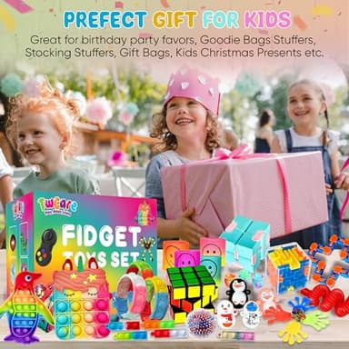120 Pcs Fidget Toys Pack, Pop Sensory Party Favors Set Gifts for Kids Adults Boy Girl Stocking Stuffers Autistic Bulk Goodie Bag Filler Treasure Box Classroom Prizes School - Image 8