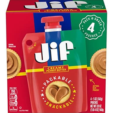 Jif Squeeze Creamy Peanut Butter, Resealable Pouches, 5 Ounces (Pack of 24) - Image 4
