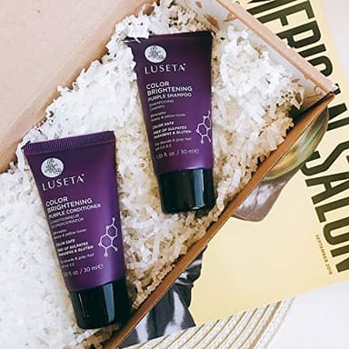 Luseta Color Brightening Purple Shampoo and Conditioner Travel Kit for Blonde and Gray Hair -Infused with Cocos Nucifera Oil to Help Nourish, Moisturize and Condition Hair, 2x1.01oz - Image 6