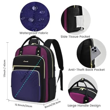 LOVEVOOK Laptop Backpack for Women 15.6 inch Large Capacity Travel Backpack for Work Business - Image 5